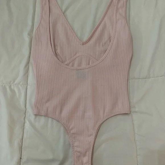 Pink Ribbed Bodysuit - Picture 2 of 2